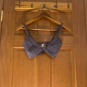Glittery Grey Button front bralette